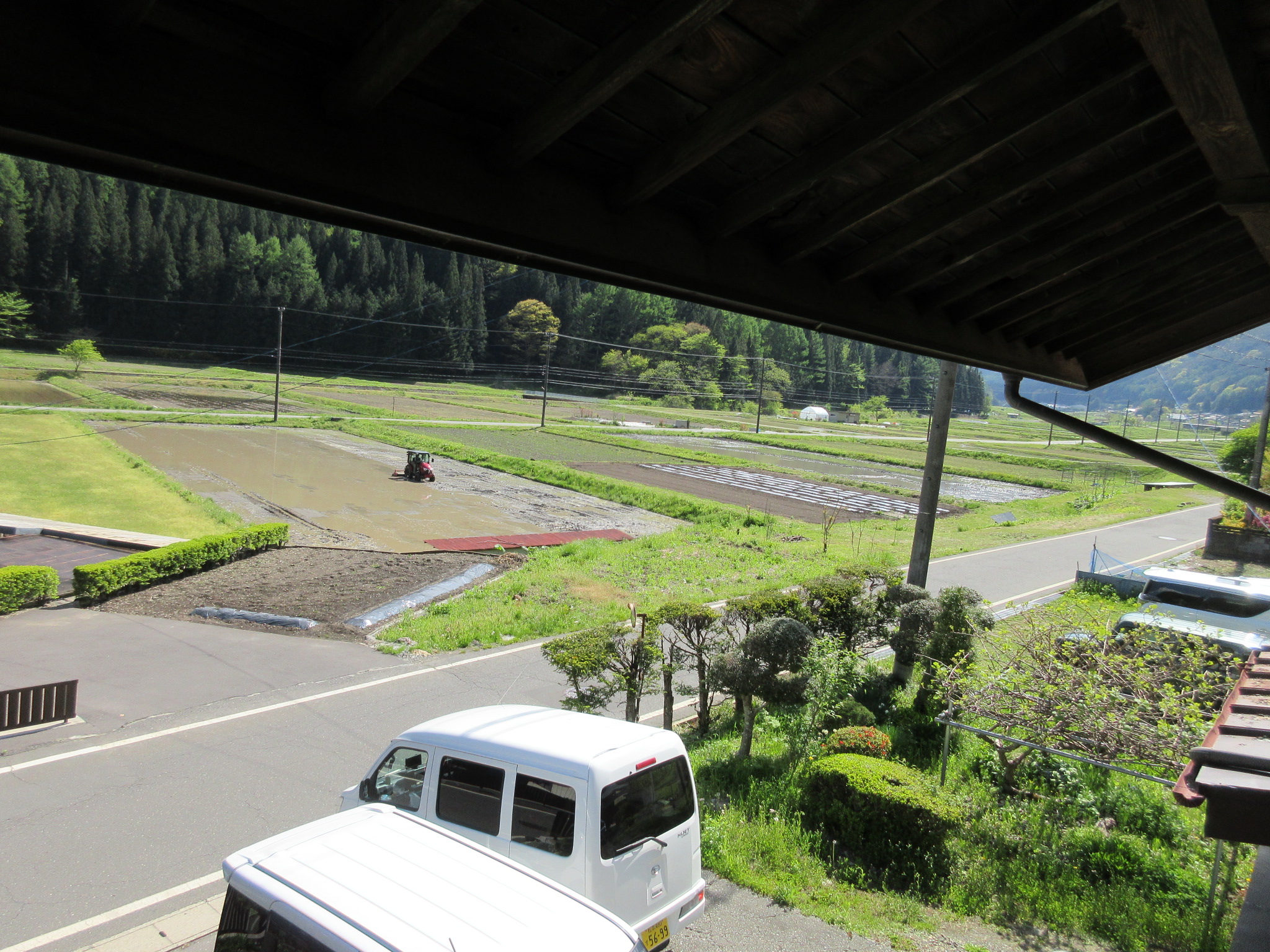 二階から見える田園風景